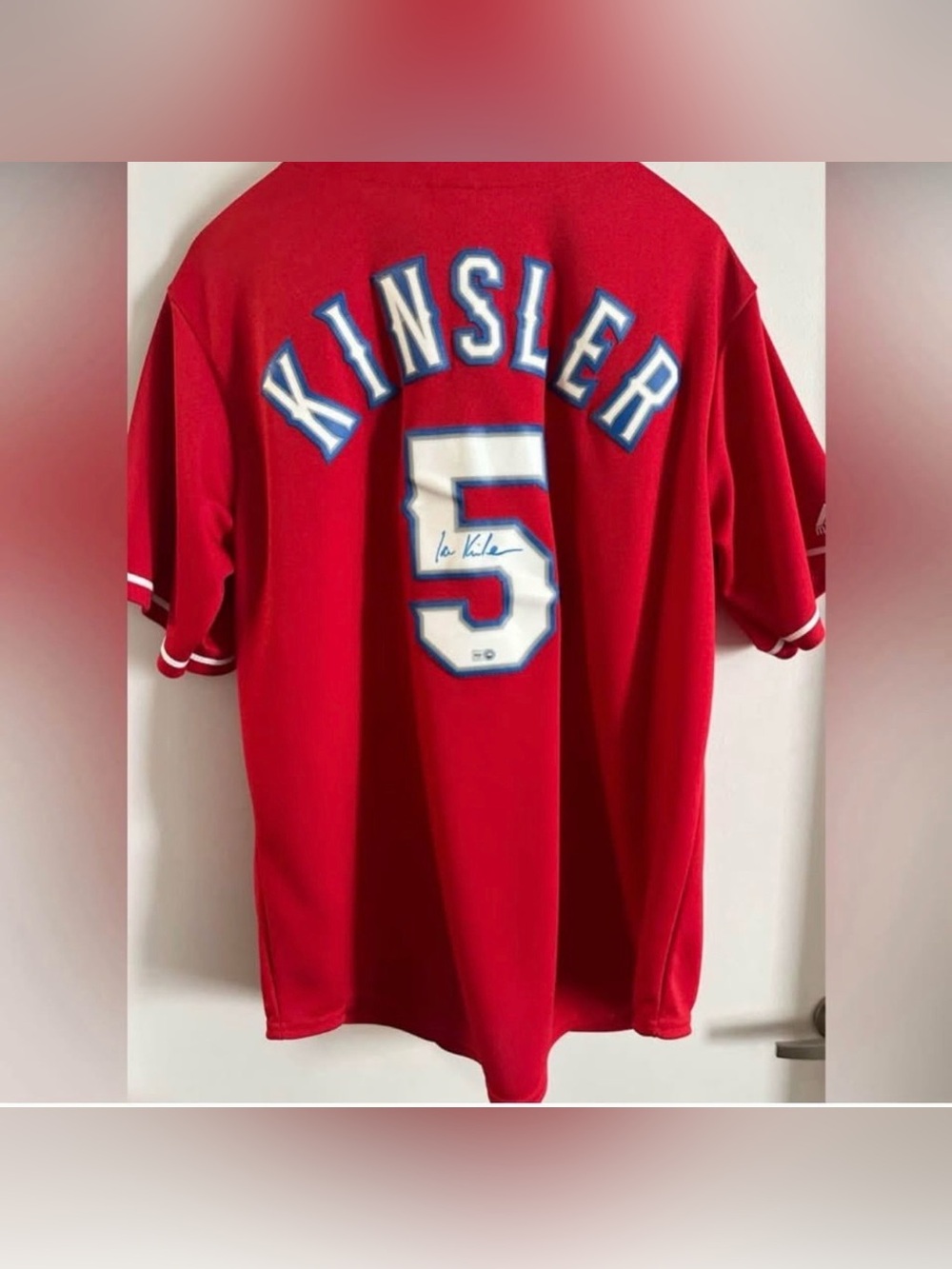 Texas Rangers Ian Kinsler #5 Signed Red Jersey w/ COA
